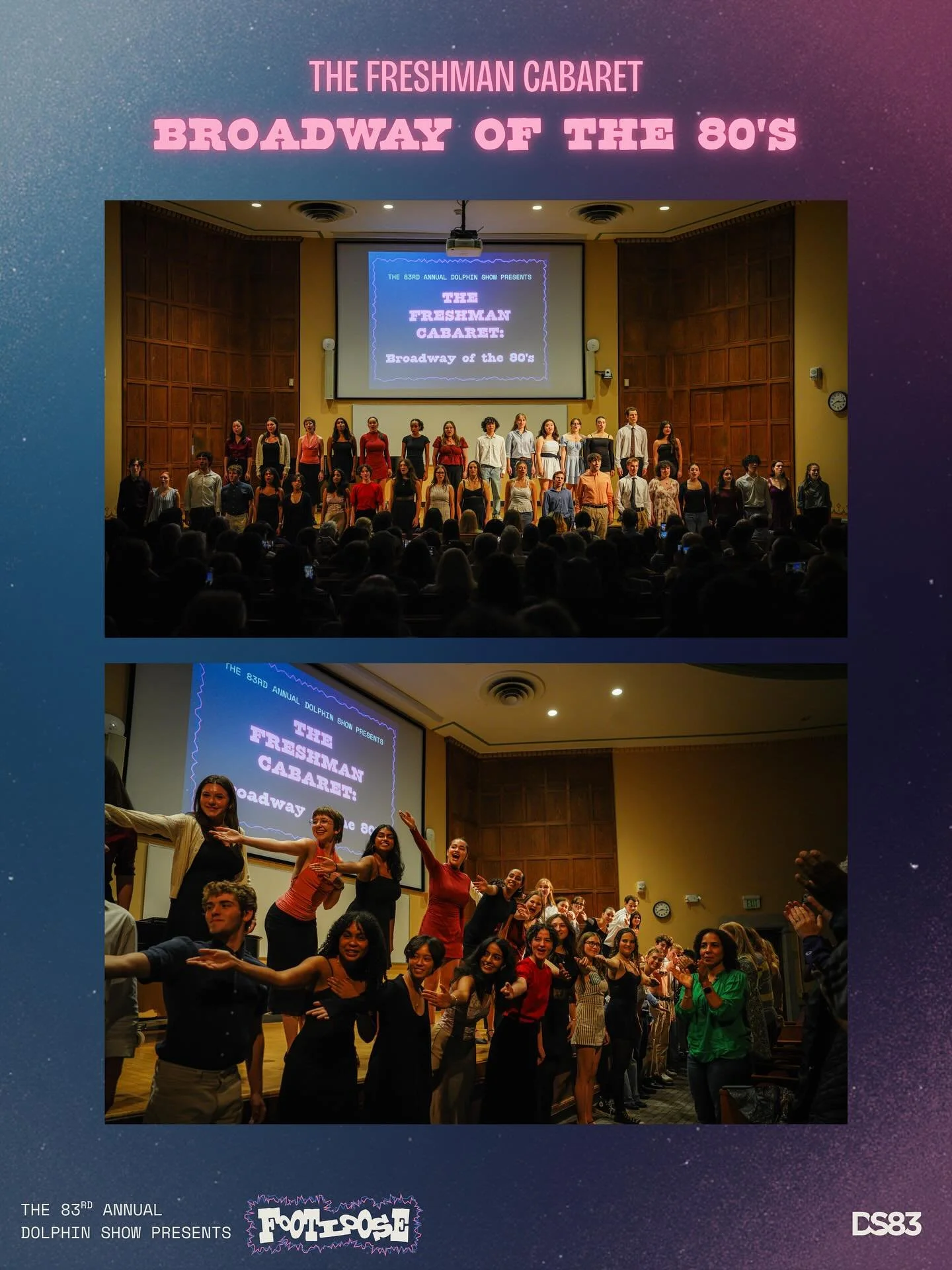 Throwback to a night of music and celebration at the Freshman Cabaret!🎶🪩
The class of 2029 presented “Broadway of the 80s” in the spirit of FOOTLOOSE, Dolphin’s 83rd annual production opening in January 2026. Huge congrats to the