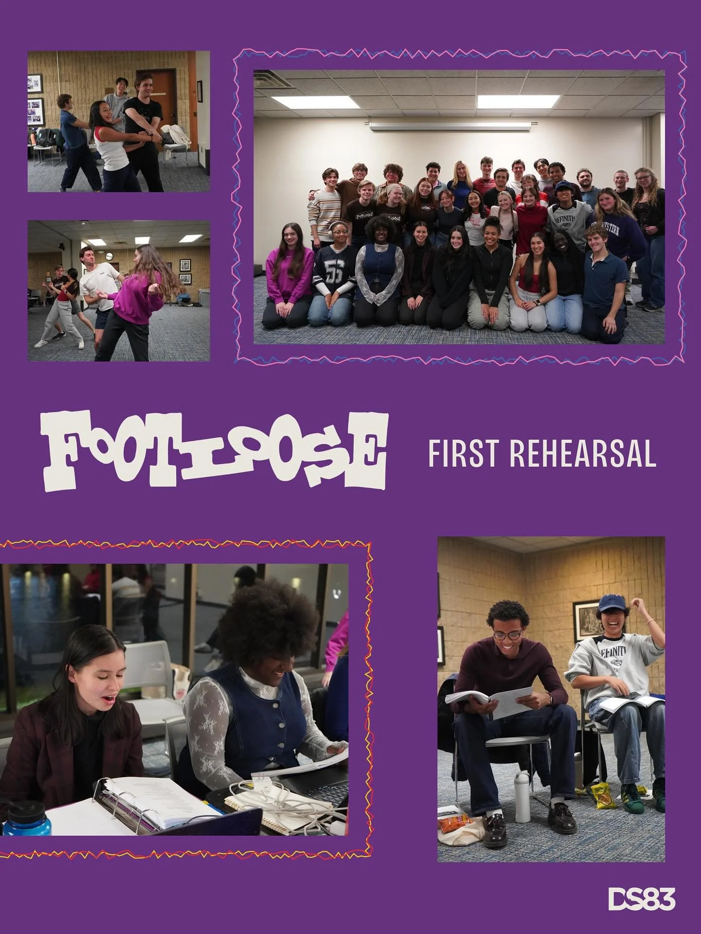 Throw back to our first rehearsal last week🕺Get hyped for FOOTLOOSE in January!

Buy tickets NOW by checking out our link in bio or heading over to nudolphinshow.org

#theatre #northwestern #footloose