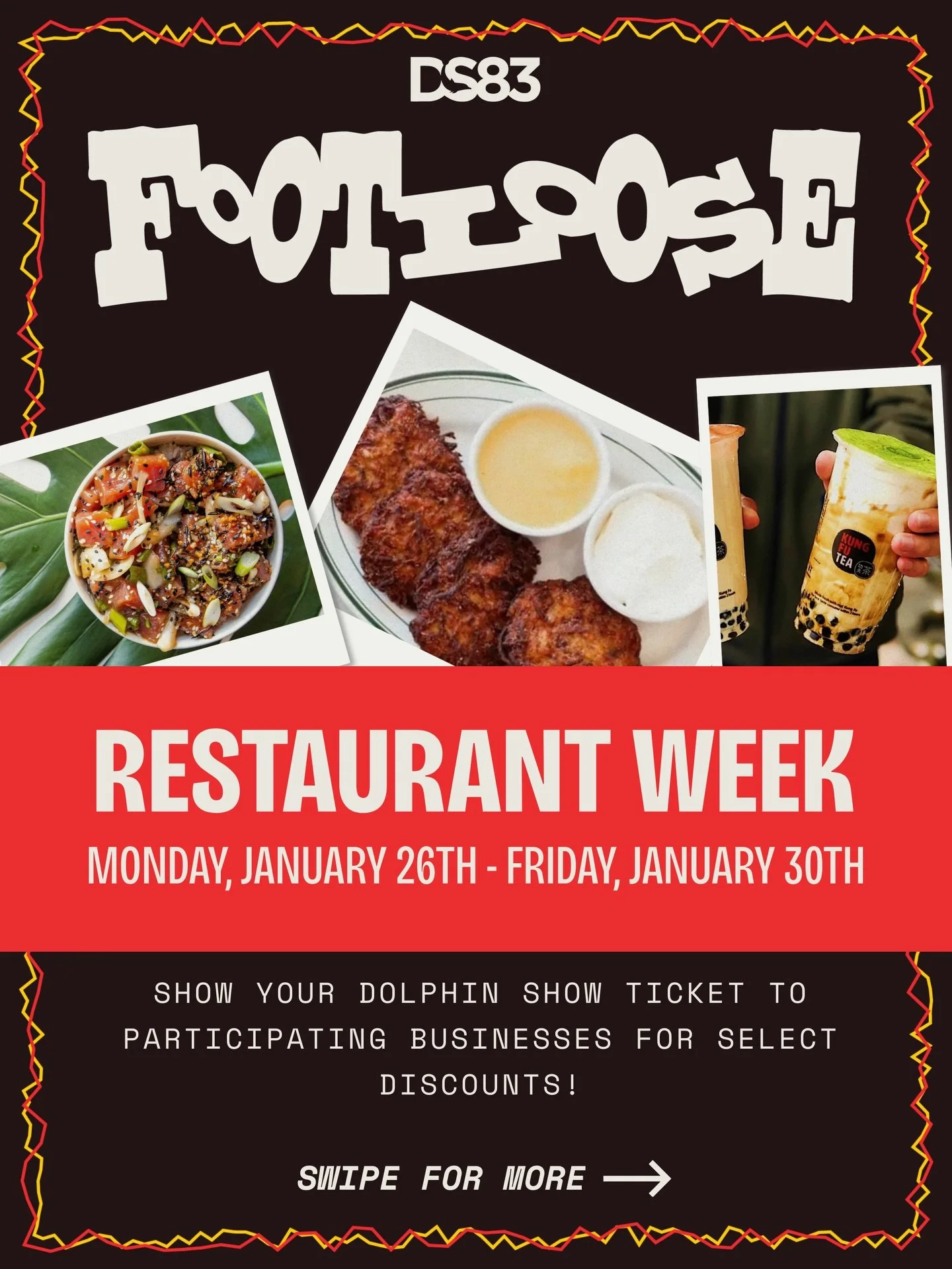 Hungry for more? The 83rd Annual Dolphin Show opens this week! Enjoy some of these great deals you can get in Evanston with your Dolphin ticket from January 26th to 30th! 😋

Get your tickets now at nudolphinshow.org or at the link in our bio 🎟️

#n