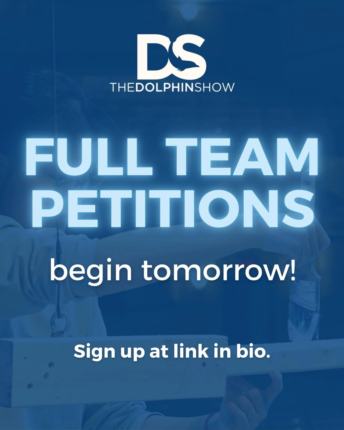 Join the DS84 Team!🐬 Petitions are TOMORROW through Friday. Sign up at the link in our bio!!