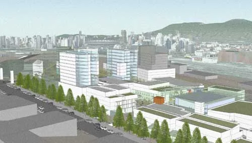 A rendering (not the design!!) of Emily Carr's new campus at Great Northern Way