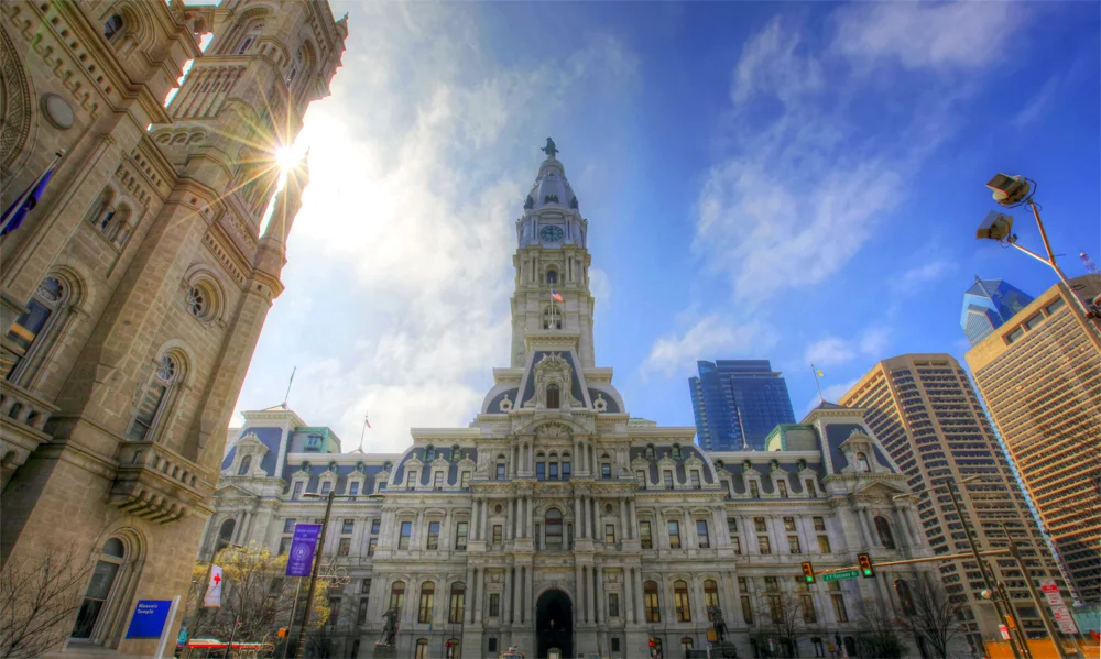 At 548 feet, including the statue of city founder William Penn on top, it's the world's tallest masonry building.