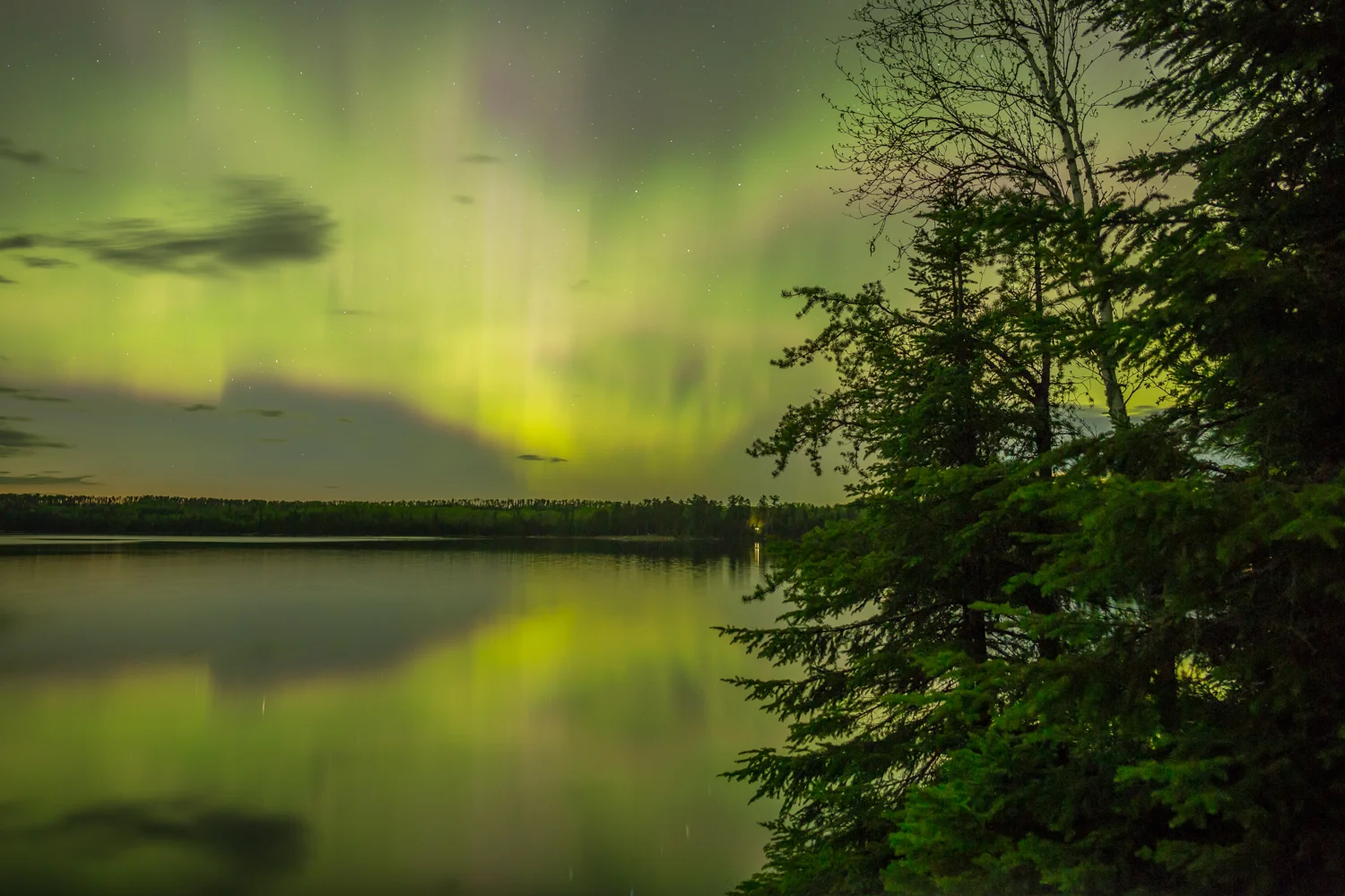 Northern Lights, Quetico Provincial Park, Ontario (10s exposure; f/2.8; ISO 1600)