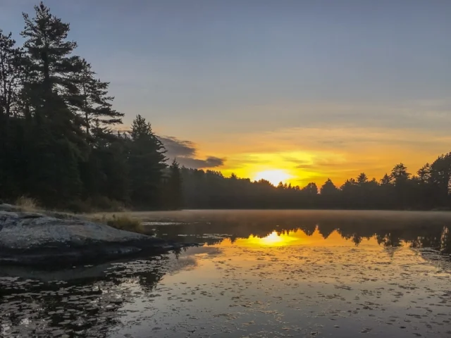 Sunrise, Norway Lake, Algonquin Provincial Park, Ontario, Canada