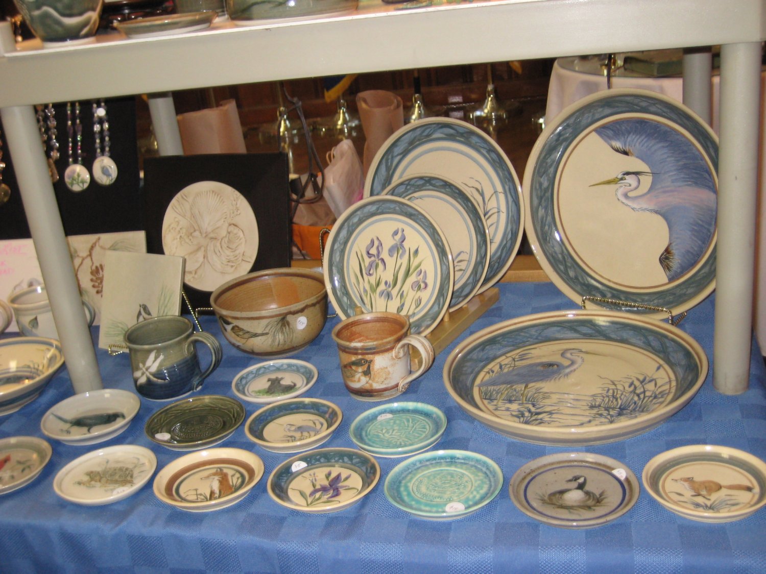  Some of Jean Higgins' handcrafted glazed stoneware.  