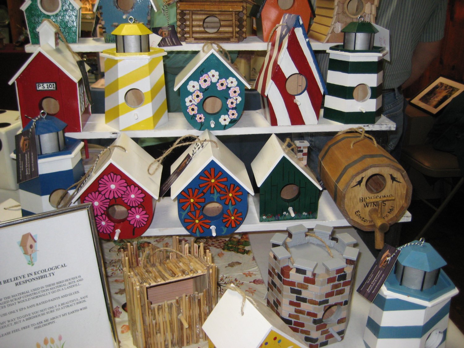  Some of Jerry and Brenda Geesaman's handcrafted, painted bird houses.  
