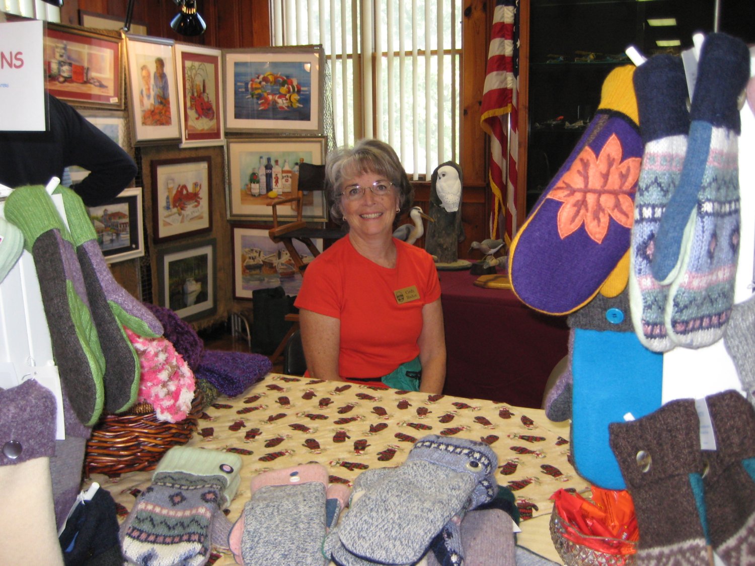  Cindy Backer's handmade wool mittens will warm many hands this coming winter.  