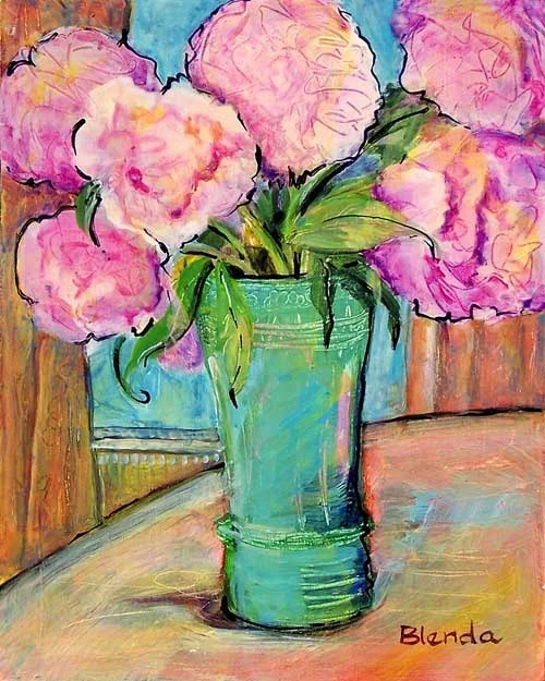 Peonies in a Window