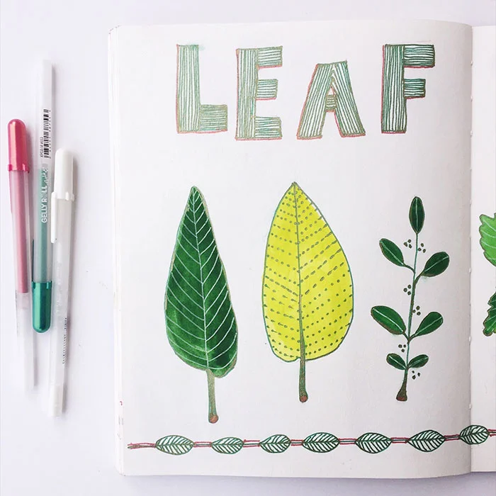 On side of the "Leaf Study" sketch available here