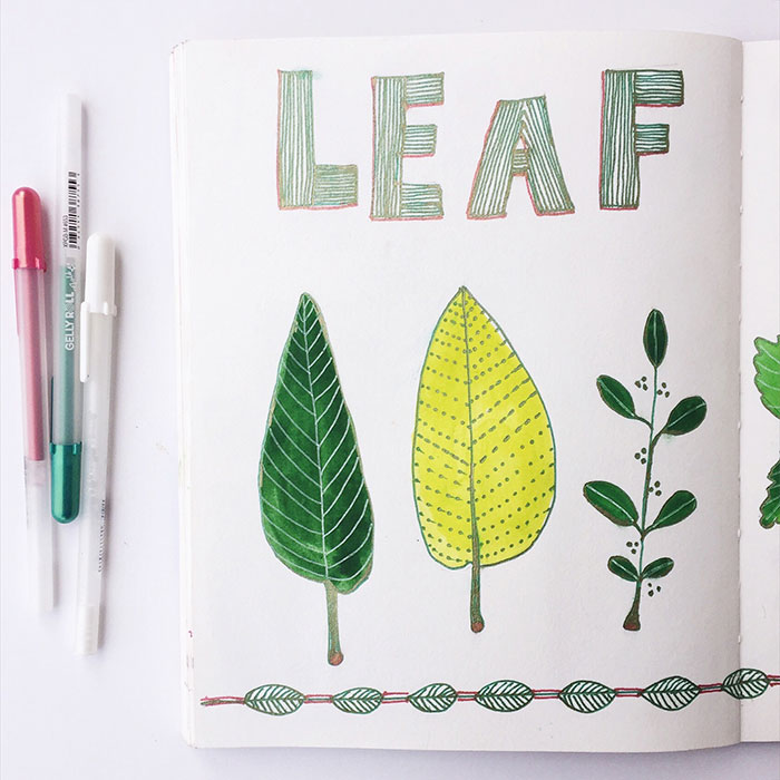 On side of the "Leaf Study" sketch available here