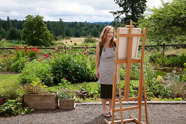 Me painting in the garden behind the studio.