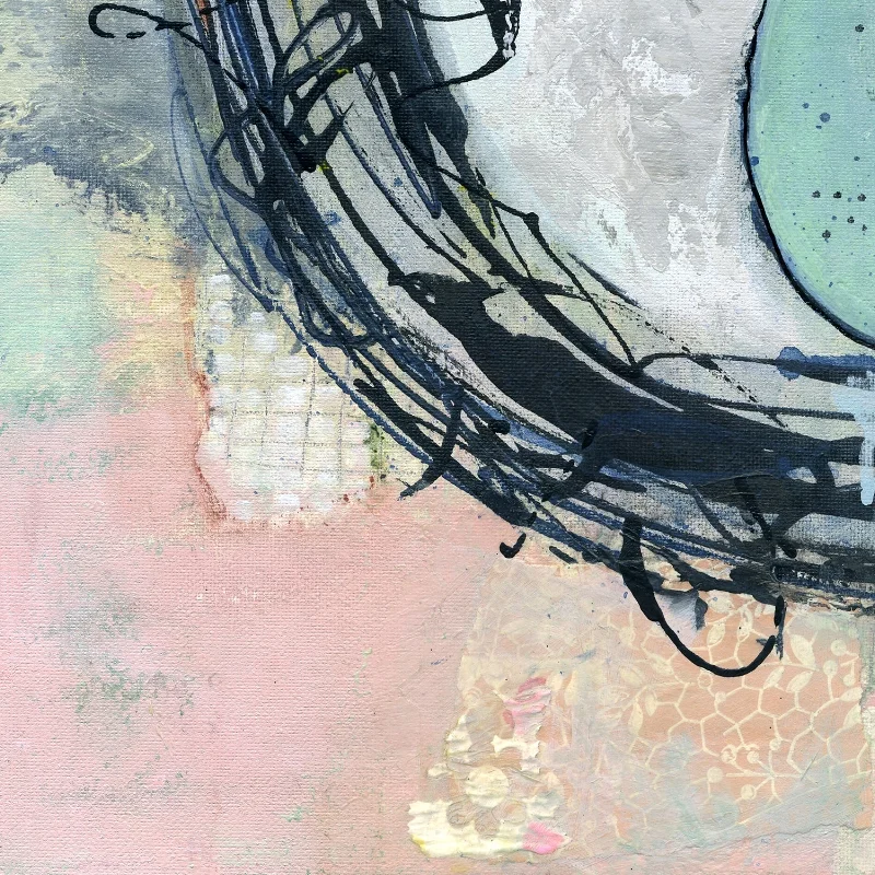 detail birds nest painting showing line and texture