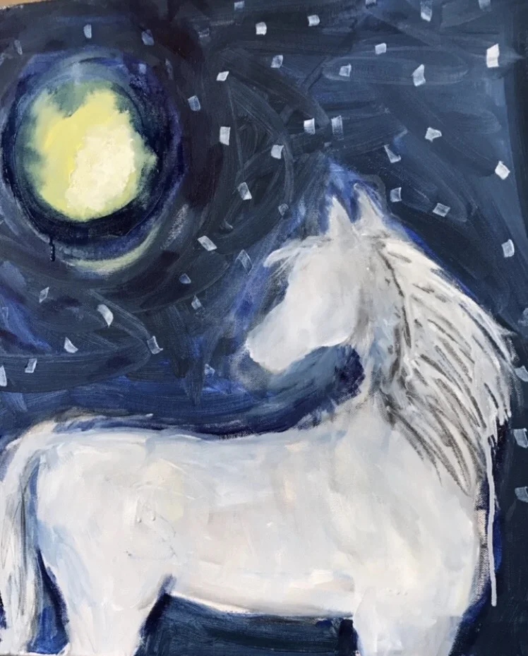 horse in the moonlight