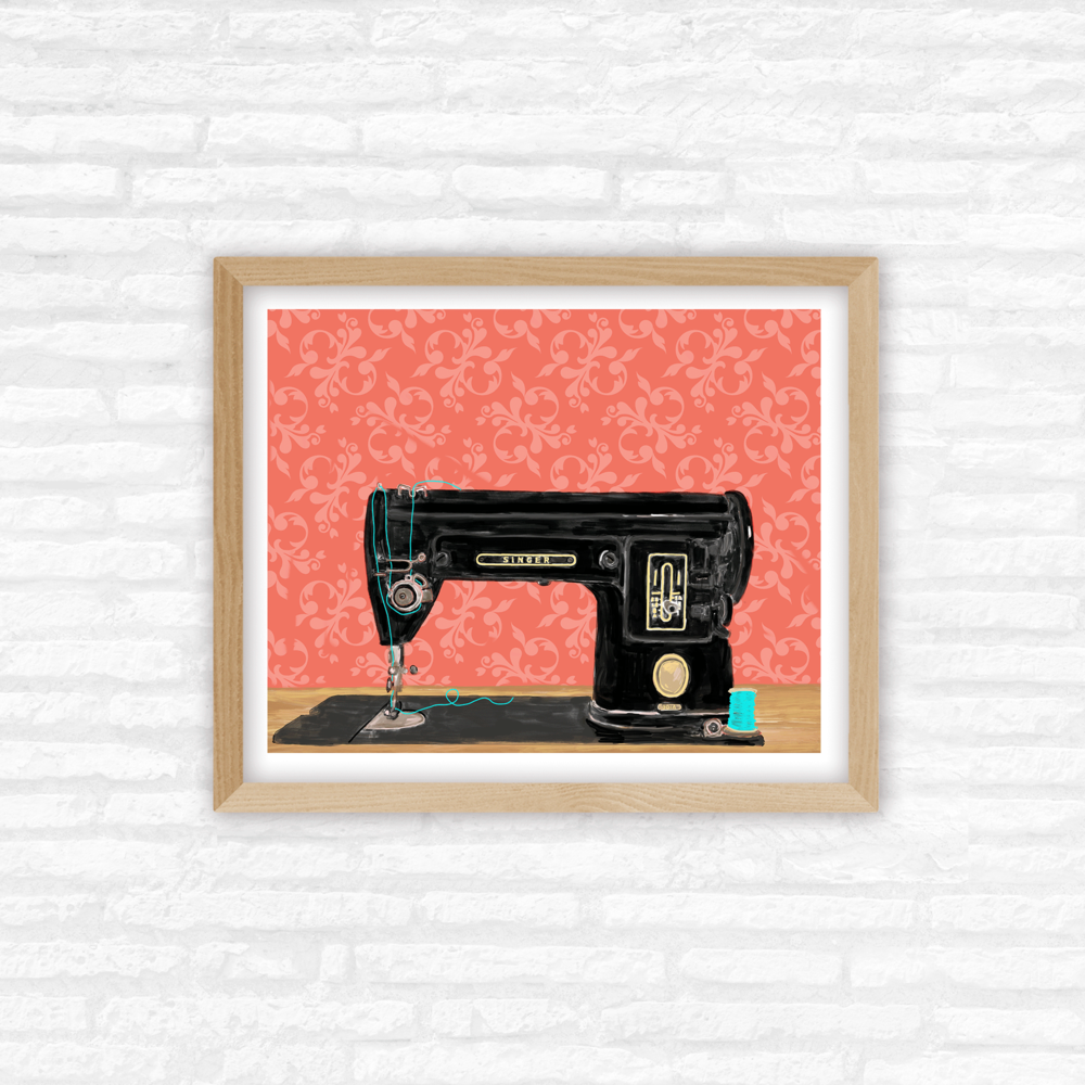 1950's Electric Singer Sewing Machine Print - Blenda Tyvoll Studio