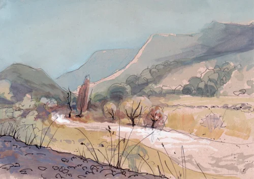 landscape scene on MDF
