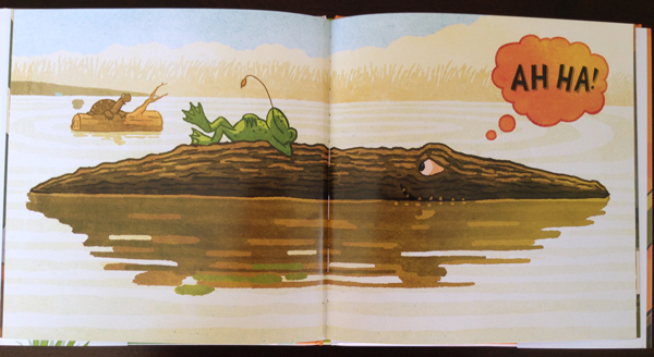 Graphic shapes and simple colors with comic-style text bubbles. Isn't the reflection fabulous?