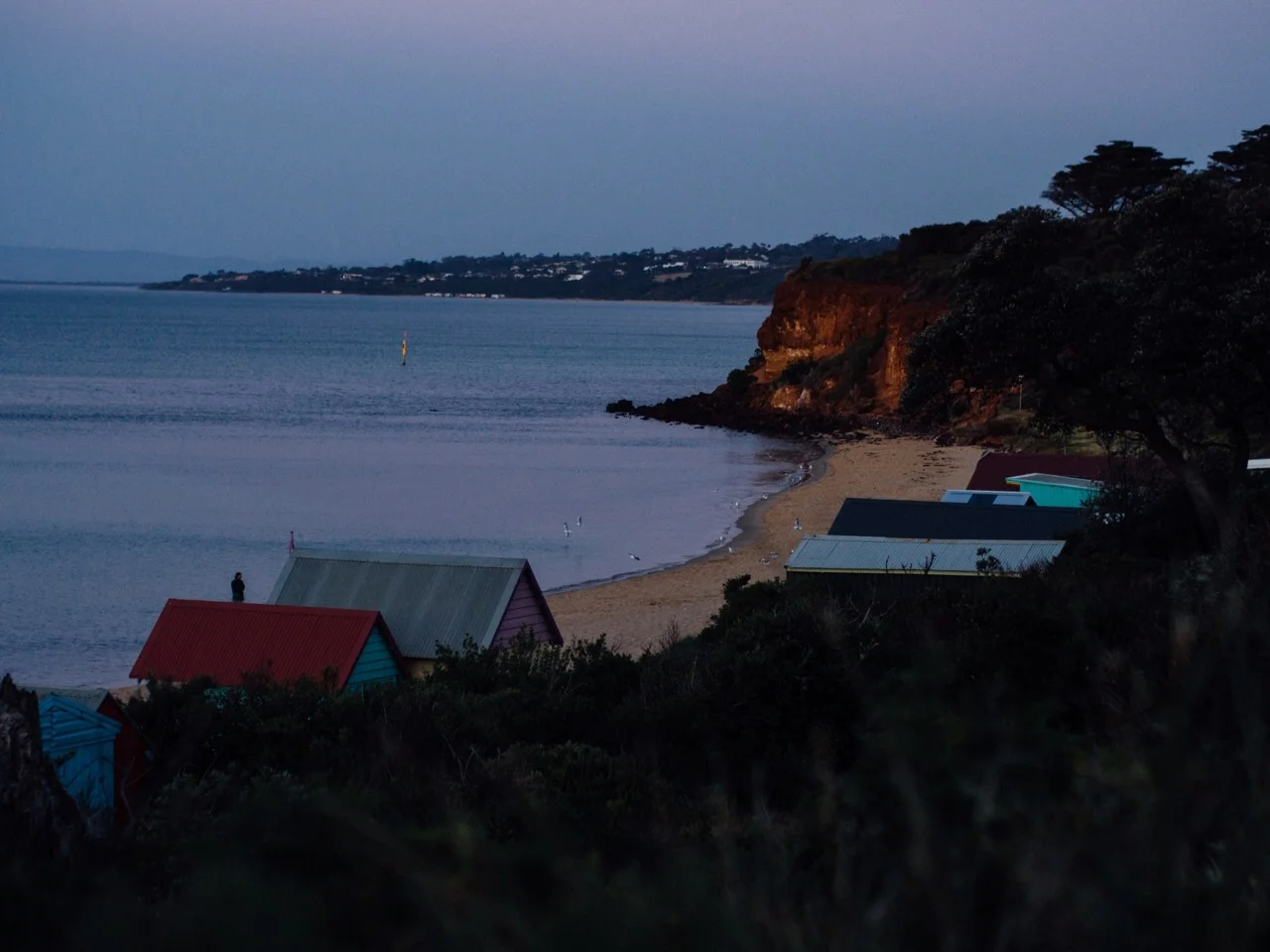 Twilight walk towards the town