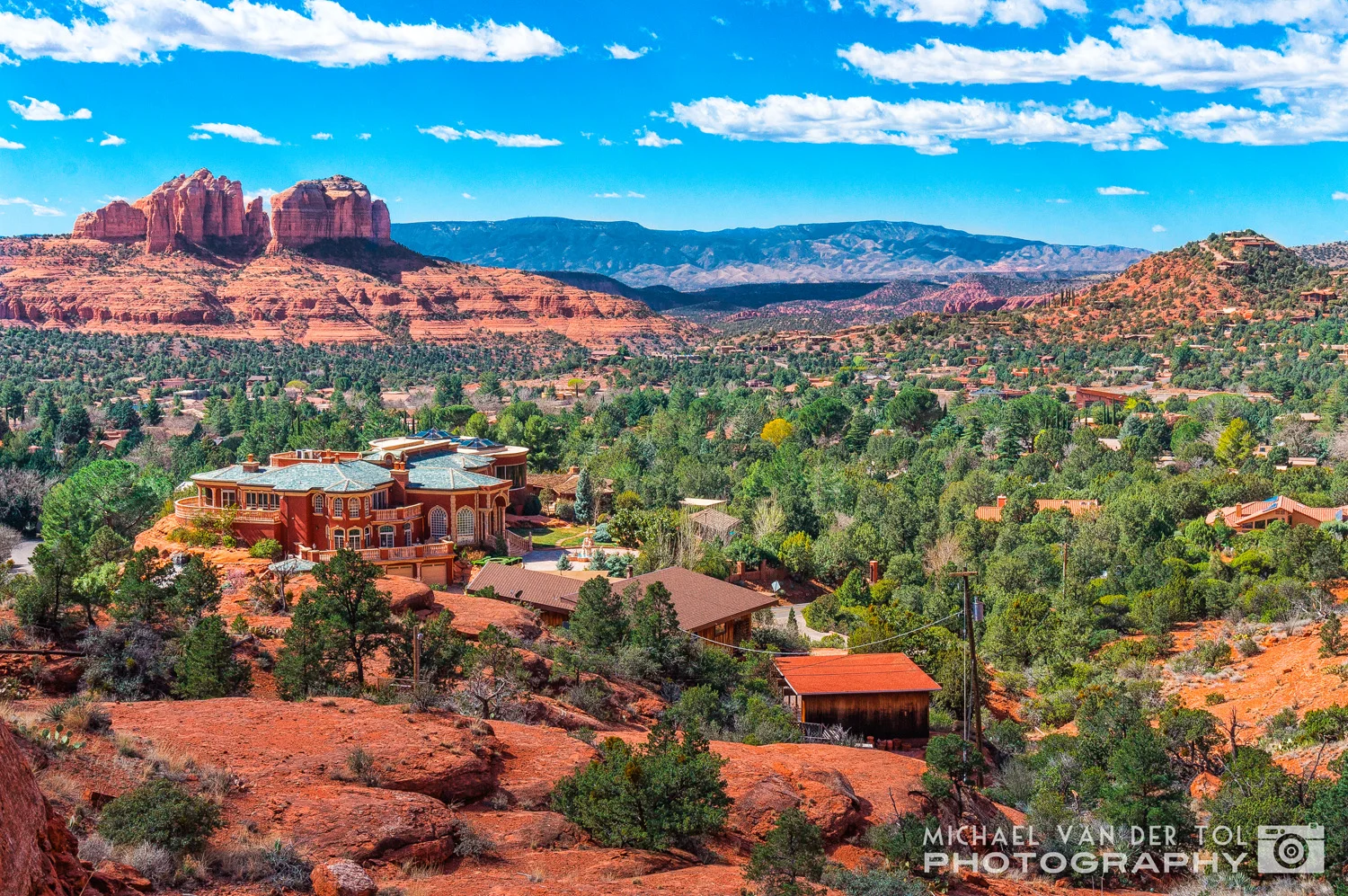 The view looking west from the Chapel of the Holy Cross (Cathedral Rock in the background), Sedona, Arizona, 2016