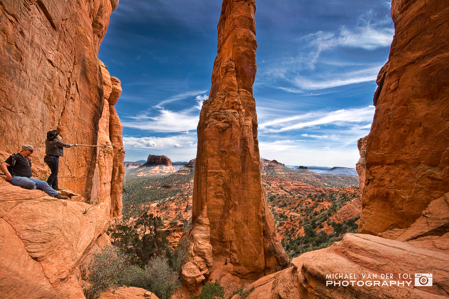 Cowboy Kenny and his sidekick at the vortex on Cathedral Rock, Sedona, Arizona 2009