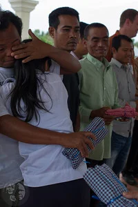 An emotional moment between father and daughter this past Sunday.