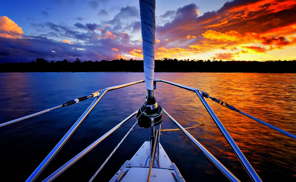 Beausoleil sunset off the bow