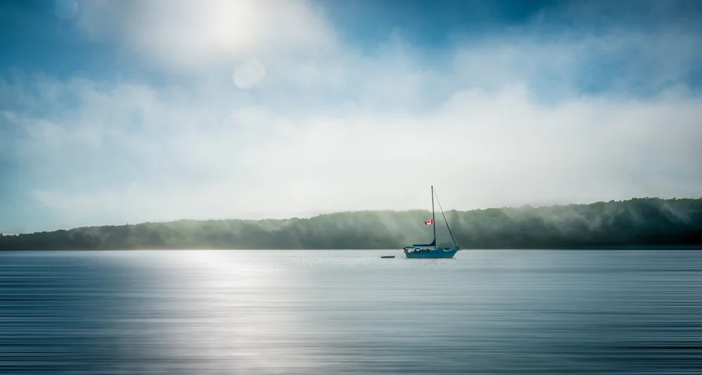 Lone Canadian Sailboat