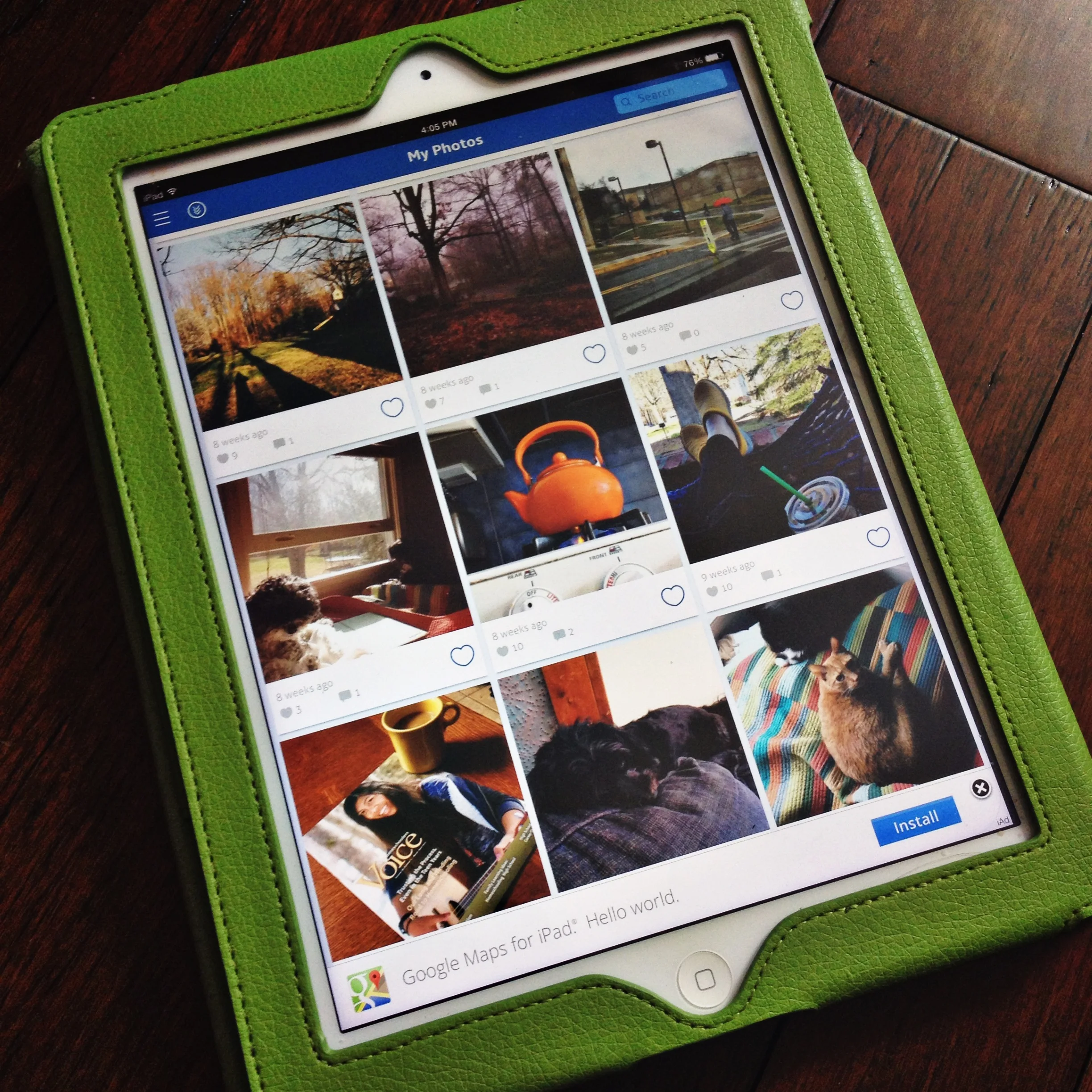 Grid view in Padgram