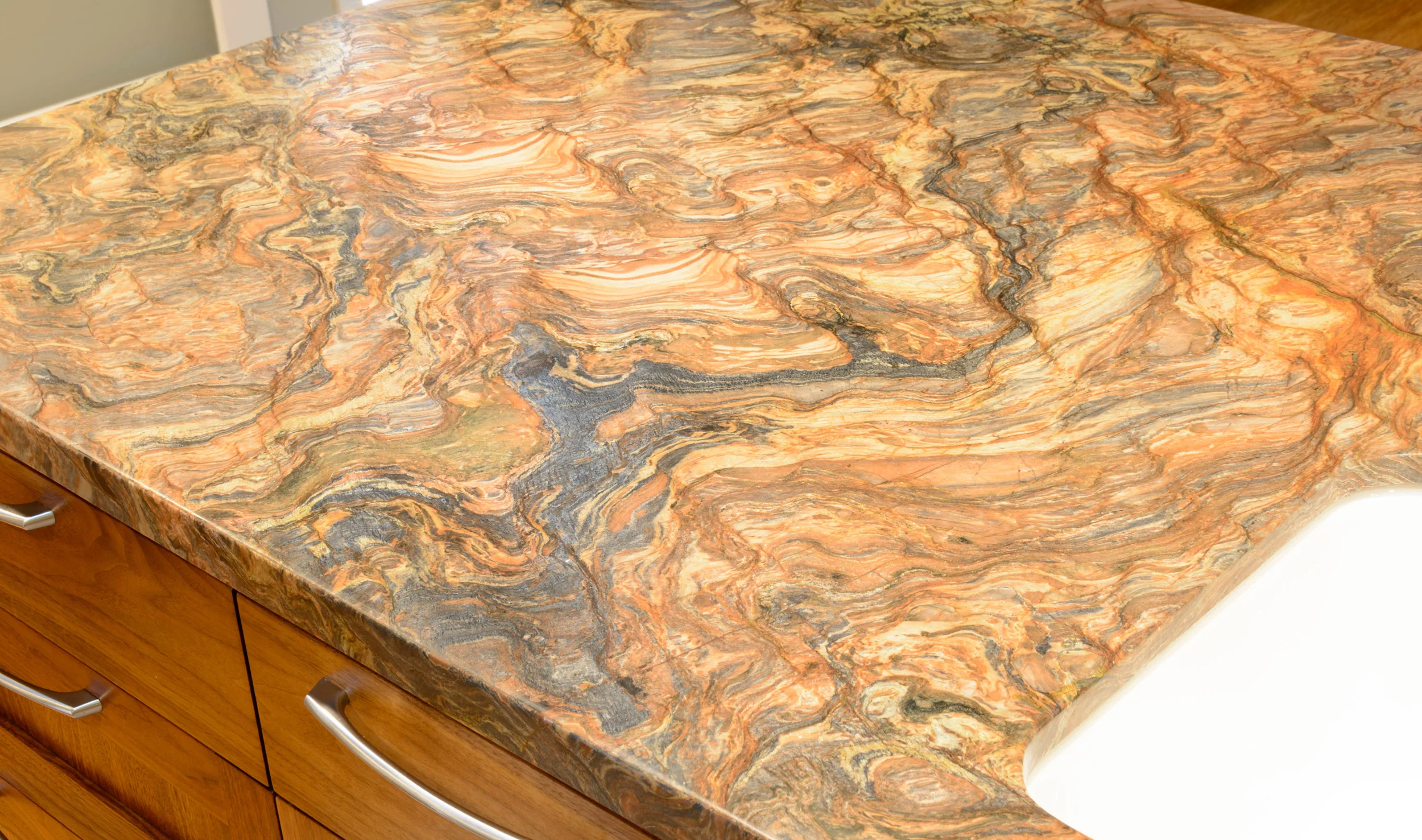 Quartz countertop detail