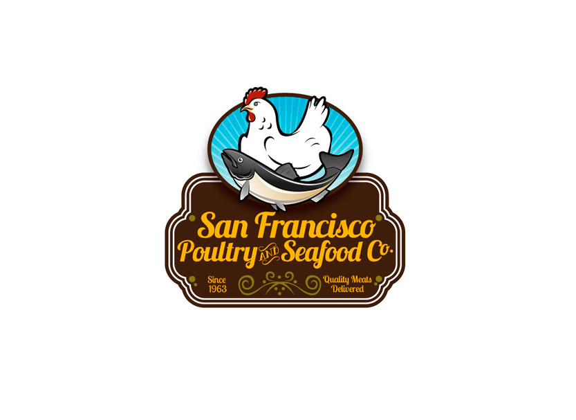  Logo design for ​San Francisco Poultry &amp; Seafood Company. 