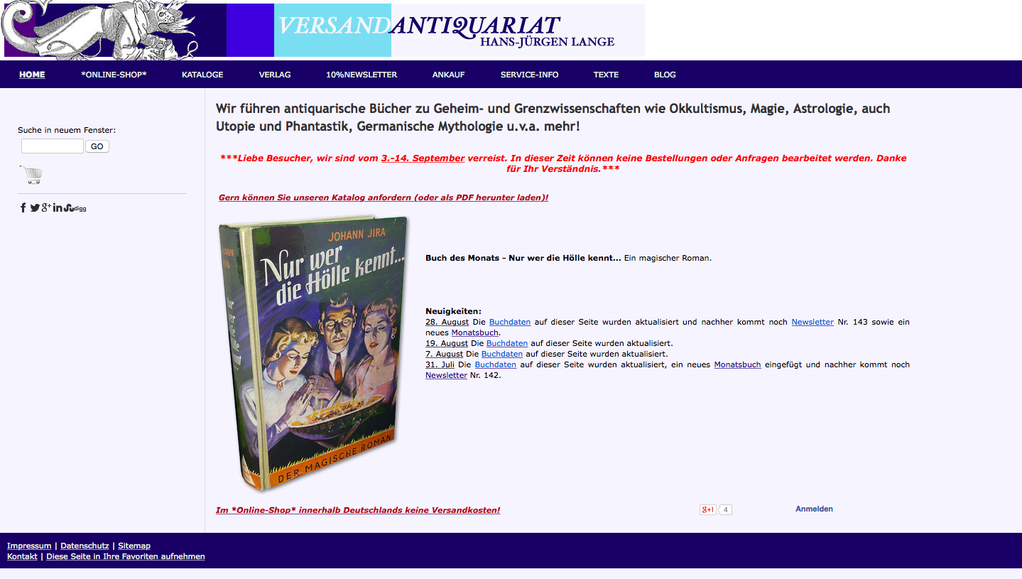 Versandantiquariat Hans-Jürgen Lange