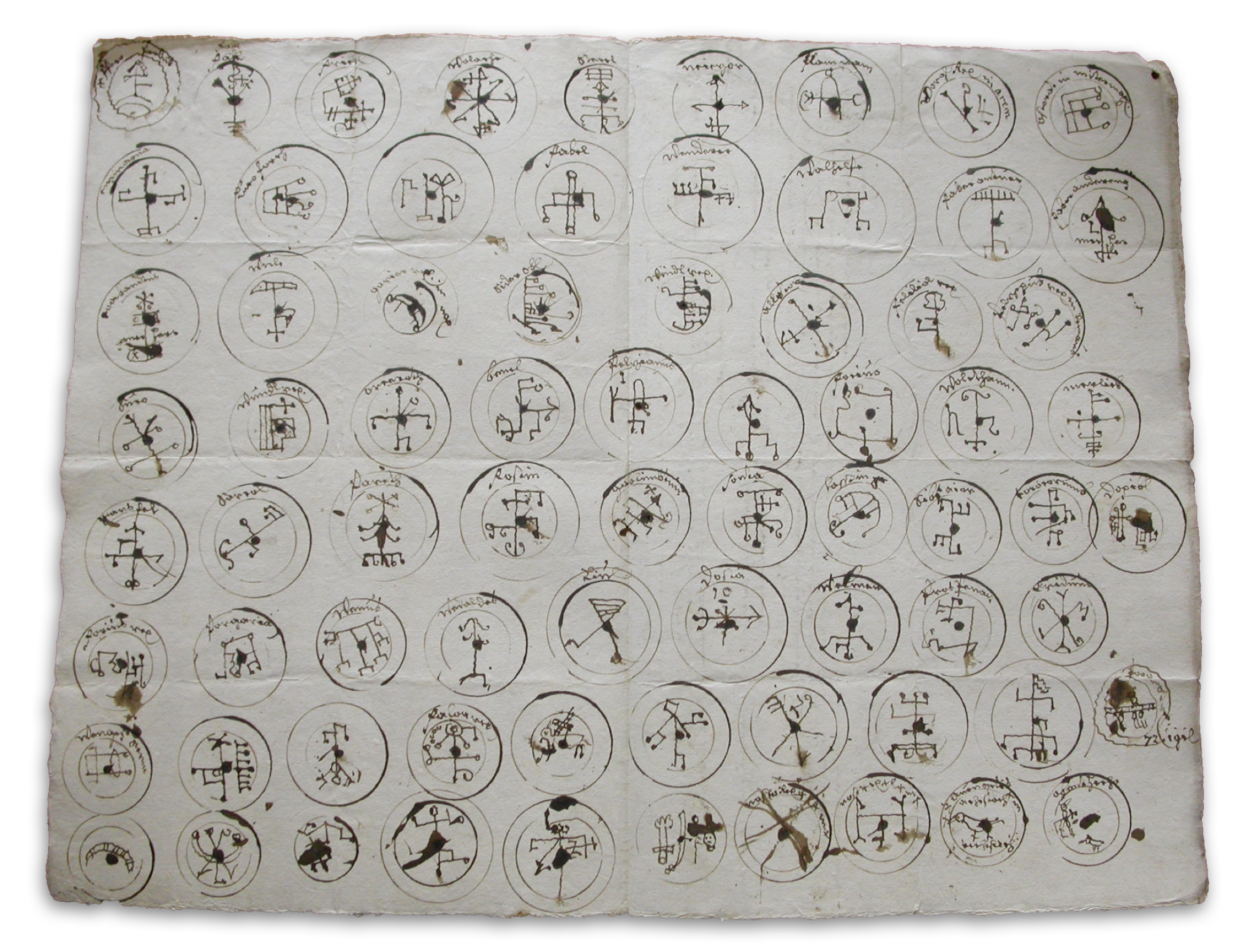 72 Devil's Seals from the trial records of Ludwig Perkhofer, 1683