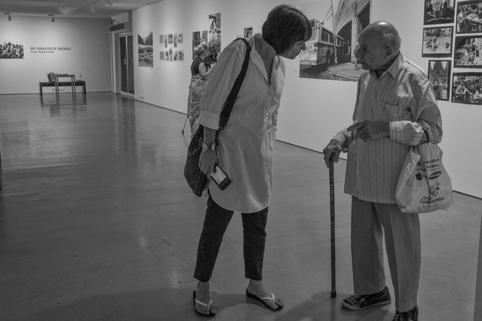 The artist left and the admirer of her work