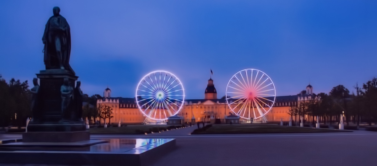 Evening time and the fun starts in Karlsruhe