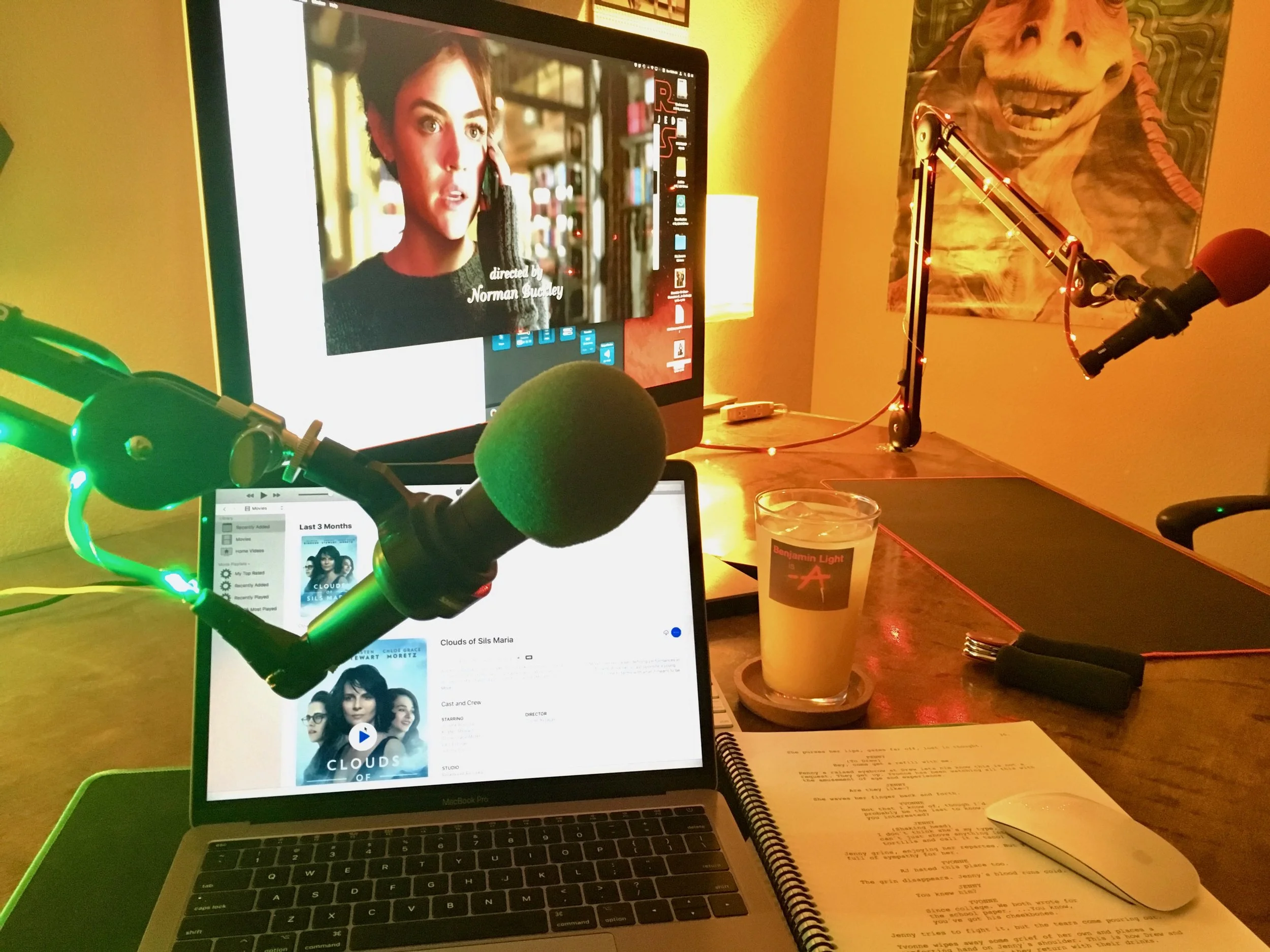 Marco's not here right now, but otherwise, this is the recording setup from my angle. Enhance!
