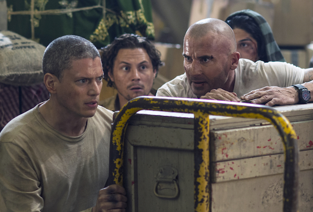 PRISON BREAK: L-R: Wentowrth Miller, Augustus Prew and Dominic Purcell in the all-new “Contingency” episode of PRISON BREAK airing Tuesday, May 2 (9:00-10:00 PM ET/PT) on FOX. CR: FOX. © 2017 FOX Broadcasting Co.