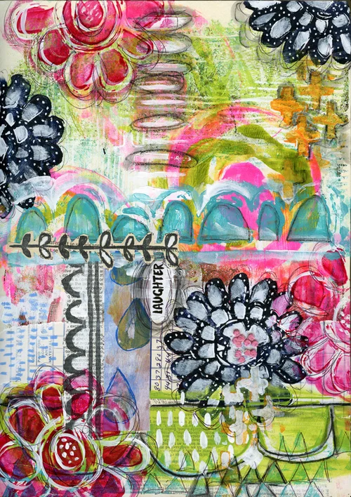 Adding Texture with Stitching in Art Journaling