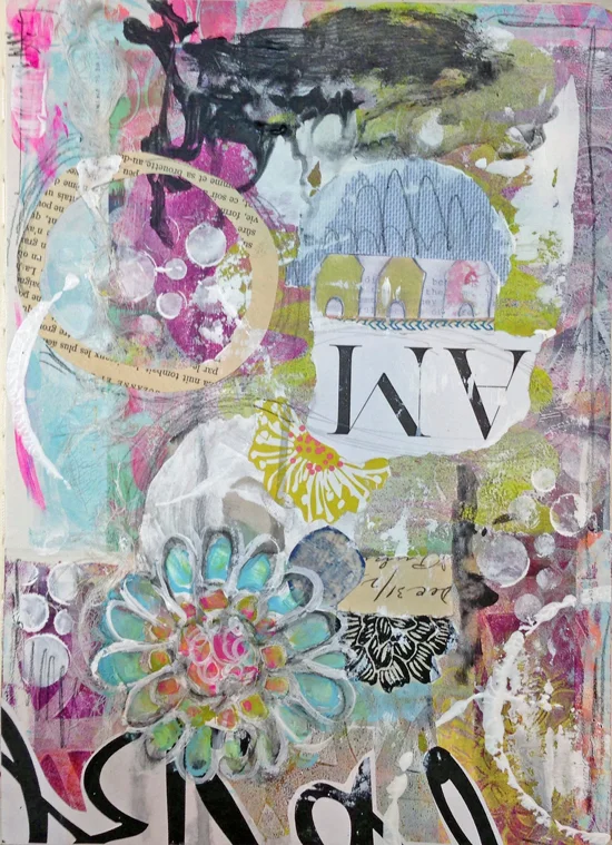 Using Cheesecloth in Art Journaling