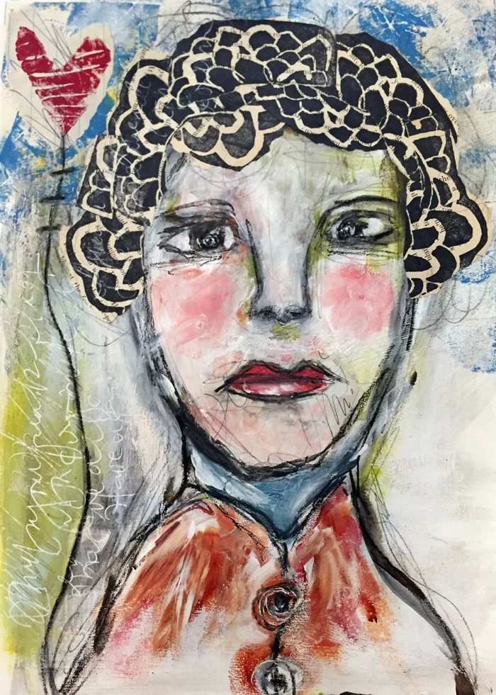 Painted Faces in Art Journaling