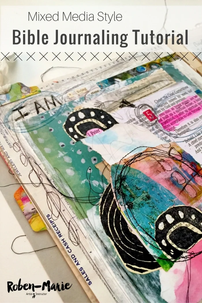Mixed media style Bible Journaling with Roben-Marie Smith. In this step-by-step tutorial Roben-Marie brings her style to the hot trend that is Bible Journaling. Part of the 2016 I Am Project sponsored by Take Me Deeper. @robenmarie