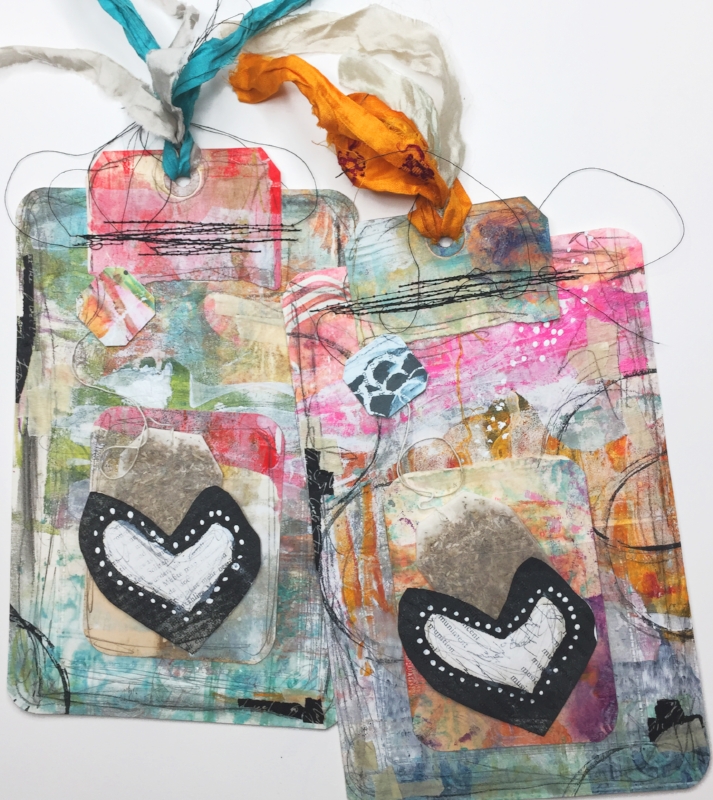 Easy Sweet Tea Valentine Video Tutorial with Roben-Marie Smith #diy #valentines #mixedmedia @robenmarie