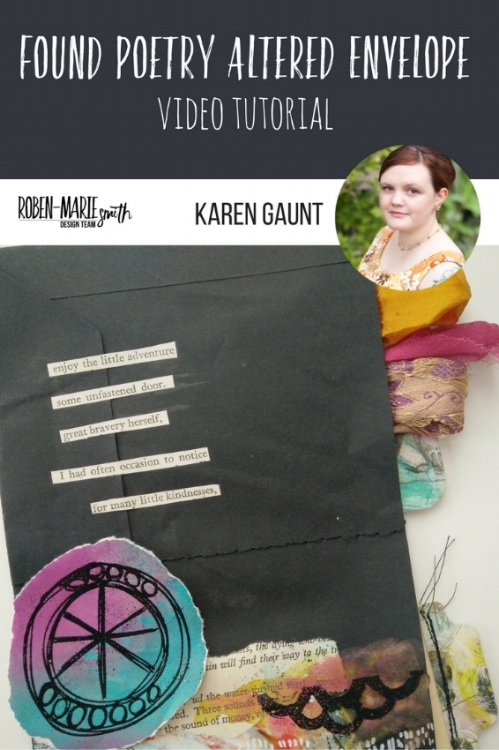 Design Team member Karen Gaunt transforms a simple envelope into a work of art in her Found Poetry Altered Envelope video tutorial. Be inspired as she uses stamps from Paperbag Studios and Art Pops™! Be Inspired! @karengaunt @robenmarie #robenmarie #robenmariedesignteam #paperbagstudios #artpops #mixedmedia #diy