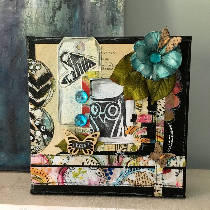 Guest Artist Jenni Zmuda mixed media canvas