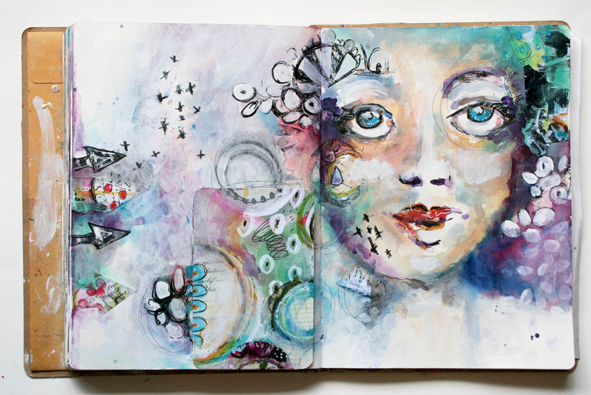 Video Tutorial on art journal spread