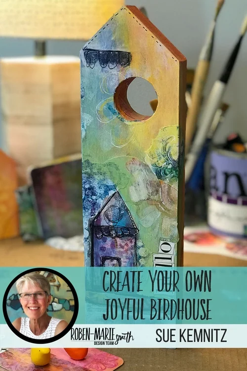 Check out this video tutorial as Design Team member Sue Kemnitz creates this joyful little bird house as her project. Sue takes you step by step through creating this house to grace the entrance of your home. She uses Art Pops™ and Paperbag Studios Stamps. @robenmarie @suekemnitzart #robenmarie #robenmariedesignteam #paperbagstudios #artpops #mixedmedia #diy 