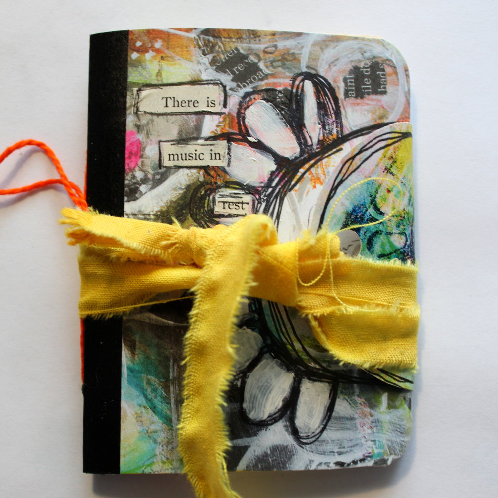 Mixed Media Art Journal Mini Sketch Book Pocket Size Artist Paper  Journaling Hand Bound Books Canvas Abstract Artist Junk Journal Collage 