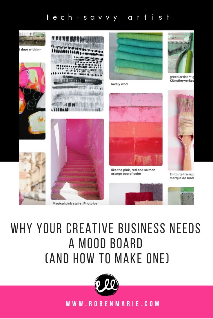 Why your creative business needs a mood board and how to make one article by Roben-Marie Smith. What is a mood board and how do you make one? What is branding and how does it fit into your online presence? #robenmarie #moodboard #branding