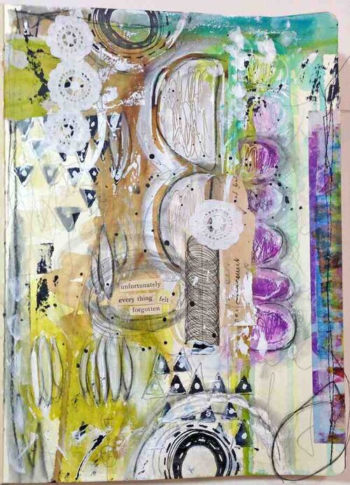 Mixed Media Art Journaling Page