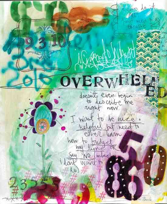 Mixed media art journal page