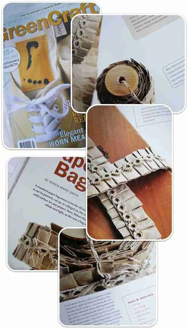 The steps to make a Paper Bag Ribbon