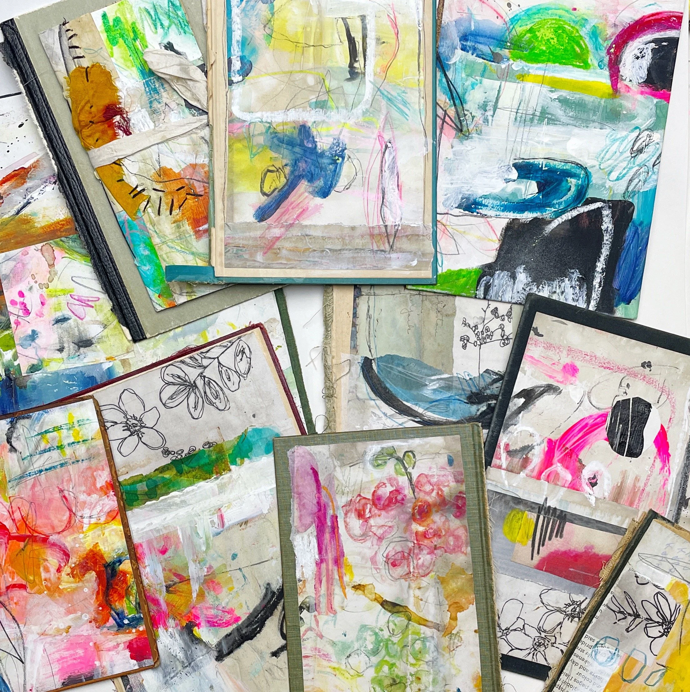 Art flip through of Days 1-10 The 100 Day Project